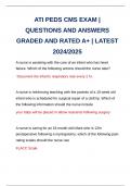 ATI PEDS CMS EXAM | QUESTIONS AND ANSWERS GRADED AND RATED A+ | LATEST 2024/2025