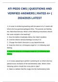 ATI PEDS CMS | QUESTIONS AND VERIFIED ANSWERS | RATED A+ | 2024/2025 LATEST