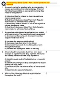 Pharmacology Study Guide - Part 2 exam questions and answers 