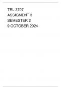 TRL3707 ASSIGMENT 3 SEMESTER 2 2024 (POSSIBBLE SOLUTION)