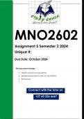 MNO2602 Assignment 5 (QUALITY ANSWERS) Semester 2 2024