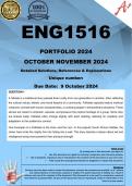 ENG1516 PORTFOLIO OCTOBER NOVEMBER (COMPLETE ANSWERS)  2024 - DUE 9 October 2024