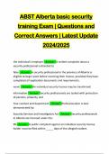 ABST Alberta basic security training Exam | Questions and Correct Answers | Latest Update 2024/2025