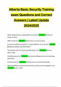 Alberta Basic Security Training exam Questions and Correct Answers | Latest Update 2024/2025