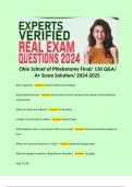 Ohio School of Phlebotomy Final/ 130 Q&A/ A+ Score Solution/ 2024-2025.