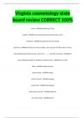 Virginia cosmetology state board review CORRECT 100%