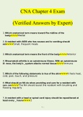 CNA Chapter 4 Exam Questions and Answers 2022 | 100% Verified Answers