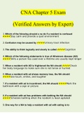 CNA Chapter 5 Exam Questions and Answers 2022 | 100% Verified Answers