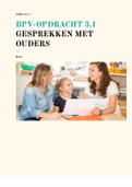 BPV-opdracht 3.1 Gesprekken met ouders