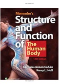 Test Bank Memmlers Structure and Function of the Human Body 12th Edition Cohen