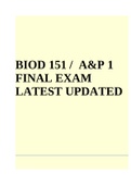 BIOD 151 / A&P 1 FINAL EXAM LATEST UPDATED