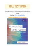 Applied Pharmacology for the Dental Hygienist 8th Edition Haveles Test Bank with Question and Answers, From Chapter 1 to 26 and rationale