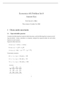 Economics 401 Problem Set 8 Answer Key|everything inclusive