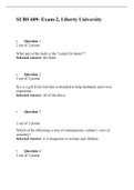 SUBS 609- Exam-1 (Version 2), Question and Answers, Liberty