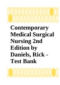 Contemporary Medical Surgical Nursing 2nd Edition by Daniels, Rick -Test Bank