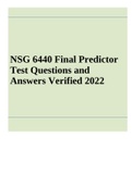 NSG 6440 Final Predictor Test Questions and Answers Verified 2022