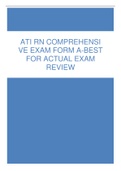 ATI RN COMPREHENSI VE EXAM FORM A-BEST FOR ACTUAL EXAM REVIEW