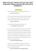 NR601 Final Exam / NR 601 Final Exam	(New, 2022): Chamberlain College of Nursing (100 Correct Q & A) (GRADED A+)