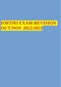 IOP3703 EXAM REVISION OCT/NOV 2022/2023