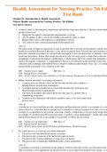 Complete Test Bank Health Assessment for Nursing Practice 7th Edition  Wilson Questions & Answers with rationales (Chapter 1-24)