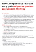 NR 601 Comprehensive Final exam study guide and practice questions 2022 VERIFIED ANSWERS