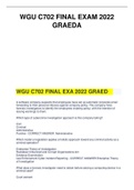 WGU C702 FINAL EXAM 2022 GRAED A