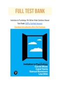 Invitation to Psychology 7th Edition Wade Solutions Manual with Question and Answers, From Chapter 1 to 14 