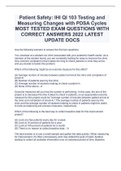 Patient Safety- IHI QI 103 Testing and Measuring Changes with PDSA Cycles MOST TESTED EXAM QUESTIONS WITH CORRECT ANSWERS 2022 LATEST UPDATE DOCS