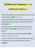 LETRS Unit 7 Session's 1, 2, 3, 4, 5, 6, Questions and Answers 2022/2023 (Verified Answers)