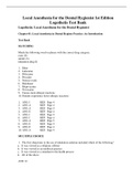 Complete Test Bank Local Anesthesia for the Dental Hygienist 1st Edition Logothetis Questions & Answers with rationales (Chapter 1-15)