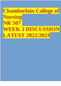 Chamberlain College of Nursing NR 507 WEEK 3 DISCUSSION LATEST 2022/2023