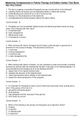 Complete Test Bank Mastering Competencies In Family Therapy 3rd Edition Gehart Questions & Answers with rationales (Chapter 1-15)