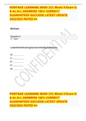 PORTAGE LEARNING BIOD 151 Modul 4 Exam Q & As ALL ANSWERS 100% CORRECT GUARANTEED SUCCESS LATEST UPDATE 2022/2023 RATED A+