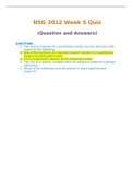 NSG 3012 Week 5 Quiz