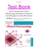 Roach’s Introductory Clinical Pharmacology 11th Edition by Susan M. Ford 606 pages Test Bank PDF printed