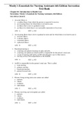 Complete Test Bank Mosby’s Essentials for Nursing Assistants 6th Edition Sorrentino  Questions & Answers with rationales (Chapter 1-38)