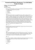 Complete Test Bank Neonatal and Pediatric Respiratory Care 4th Edition Walsh  Questions & Answers with rationales (Chapter 1-36)