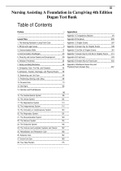 Complete Test Bank Nursing Assisting A Foundation in Caregiving 4th Edition Dugan  Questions & Answers with rationales (Chapter 1-28)