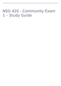 NSG 420 - Community Exam 1 – Study Guide.