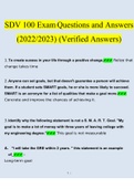 SDV 100 Exam Questions and Answers (2022/2023) (Verified Answers)