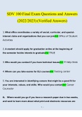 SDV 100 Final Exam Questions and Answers (2022/2023) (Verified Answers)