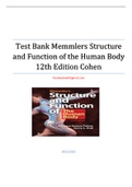 Test Bank Memmlers Structure and Function of the Human Body 12th Edition Cohen Questions with correct Answers