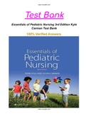 Essentials of Pediatric Nursing 3rd Edition Kyle Carman Test Bank