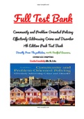 Community and Problem Oriented Policing Effectively Addressing Crime and Disorder 7th Edition Peak Test Bank