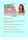 Ohio School of Phlebotomy CH. 3 & 4/ Q&A 2024-2025.nating later tubes with the additive from previous tubes.  Evacuated tubes - Answer: Tubes with air removed to produce a vacuum  Anticoagulant - Answer: prevents blood clotting