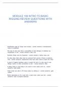 MODULE 106 INTRO TO BASIC RIGGING REVIEW QUESTIONS WITH ANSWERS