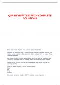 QSP REVIEW TEST WITH COMPLETE SOLUTIONS.