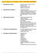  ADULT HEALTH 2 EXAM #1 WITH VERIFIED ANSWERS