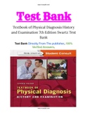 Textbook of Physical Diagnosis History and Examination 7th Edition Swartz Test Bank