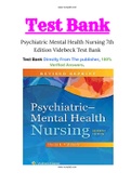 Psychiatric Mental Health Nursing 7th Edition Videbeck Test Bank